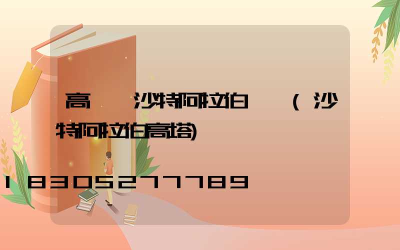 高桿燈沙特阿拉伯認證(沙特阿拉伯高塔)